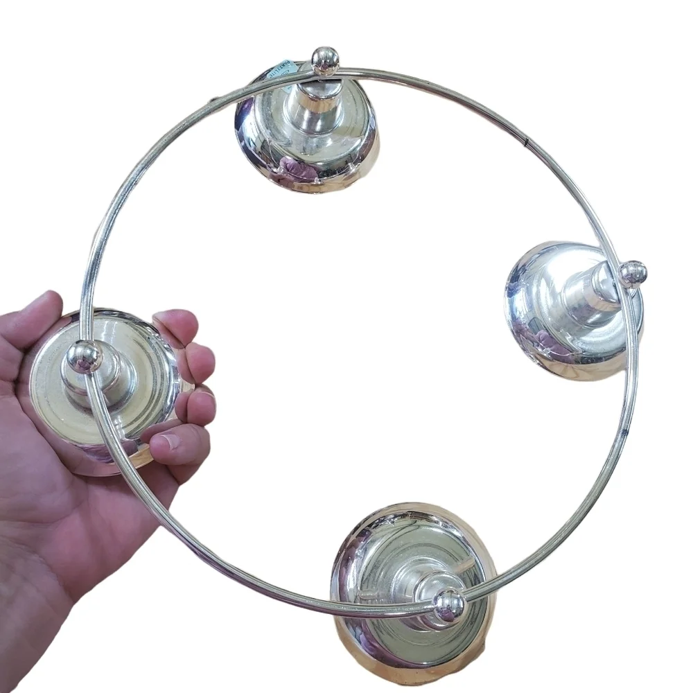 Partylite quartet candelabra silver circular pattern candle holder - Picture 9 of 9